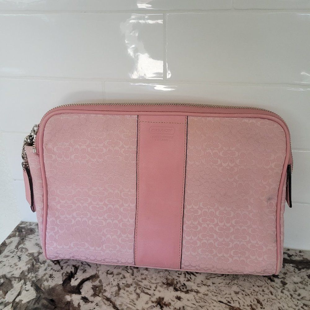 Coach Pink Signature Cosmetic Case